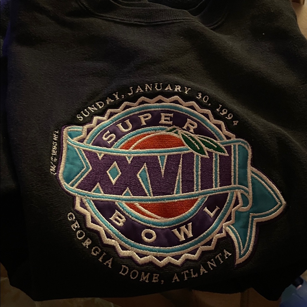 Champion Black Super Bowl XXVIII Crewneck Sweater